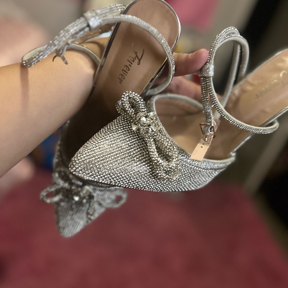 Forever 21 Glittering Silver Heels